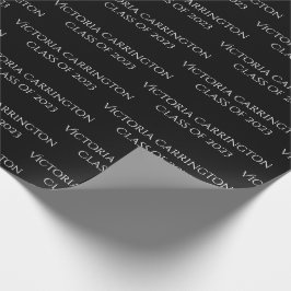 Studenten Namn-årsklass för svart vitt skript Presentpapper