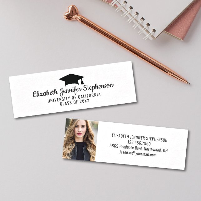 Studenten namn för in ett enkelt fotokort (graduation name insert card)