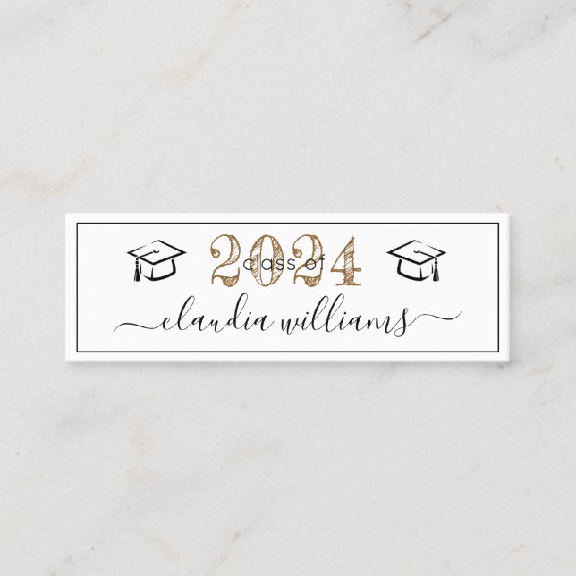 Studenten Namn-kort - enkelt klassiskt insättnings (Framsida)