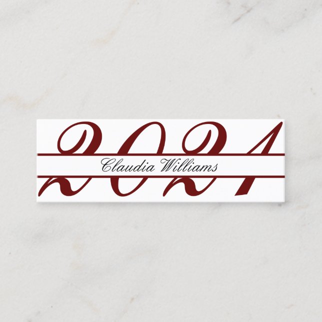 Studenten Namn-kort. Klassiskt infogningskort för  (Framsida)