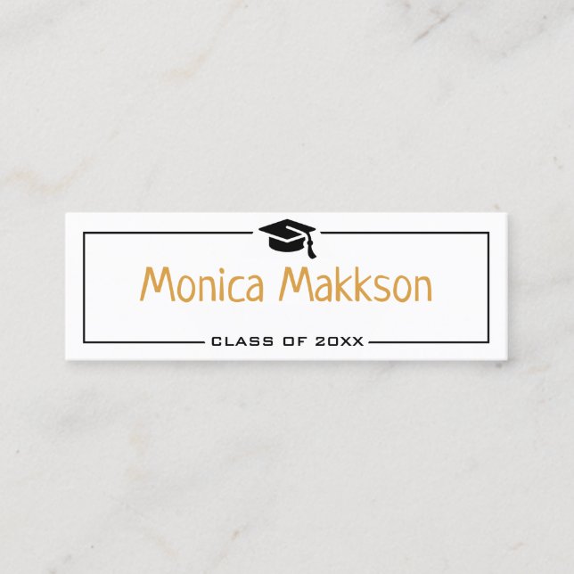 Studenten Namn-kort. Klassiskt infogningskort för  (Framsida)