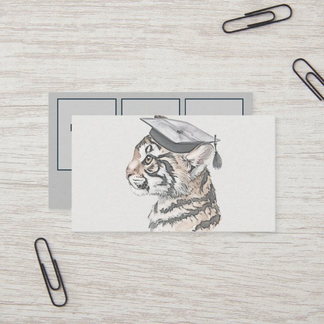 Studenten Namn-kort | Lägg till 3 foton Visitkort (Fram/Back In Situ)