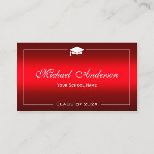 Studenten Namn-kort - Snyggt med röd färggradient