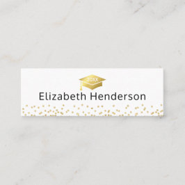 Studenten Namn kort Vita Guld Glitter
