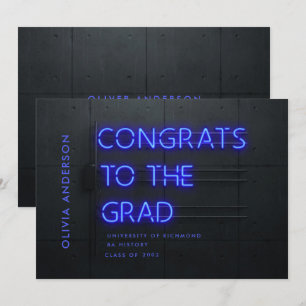 Studenten neon svartblå gratulerar modern snyggt
