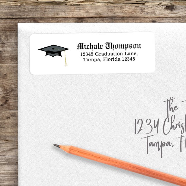 Studenten Newspaper Returadress Returadress Etikett (Graduation newspaper print return address label)