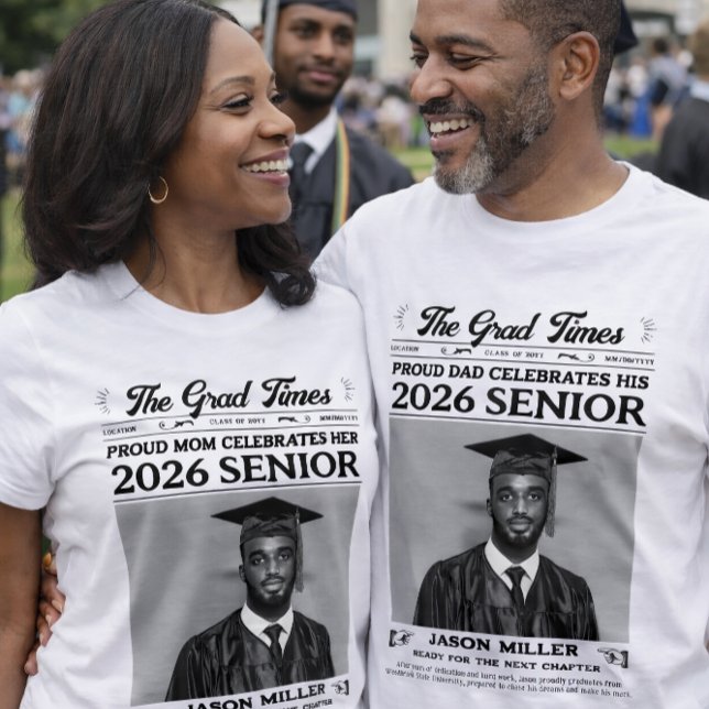 Studenten Newspaper Shirt, Proud Mamma Student T Shirt (Personalized Graduation Newspaper Shirt, Proud Mom Graduate T-Shirt, Proud Dad of Grad Shirt)