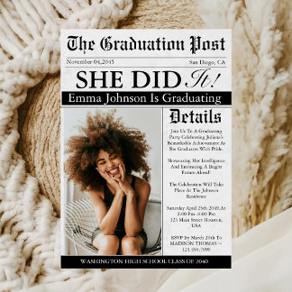 Studenten Newspaper Unique Roligt Anpassningsbar P Inbjudningar