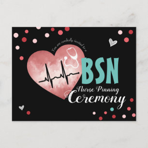 Studenten Nurse Pinning Ceremony Rosa Heart Vykort