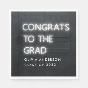 Studenten nyare vit typografi, modern gratulerar pappersservett