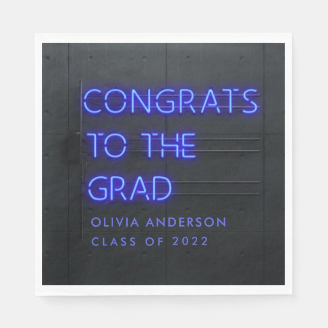 Studenten nyblå typografi, modern gratulerar pappersservett (Framsidan)