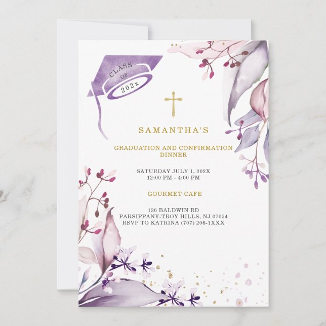 Studenten och bekräftelsemiddag inbjudningar (Framsida)