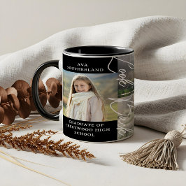 Studenten och nu Grad Photo Collage Keepsak Mugg