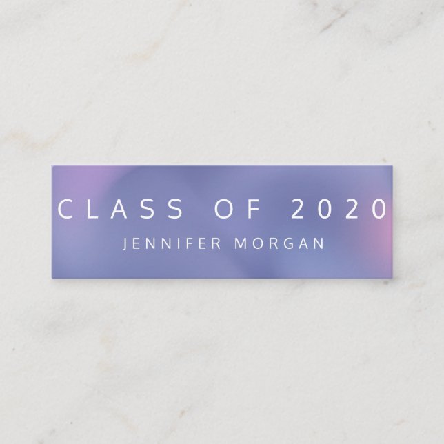 Studenten Ombre Metallic Modern Namn Card Mini Visitkort (Framsida)
