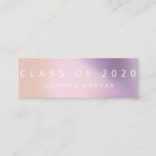 Studenten Ombre Metallic Modern Namn Card Mini Visitkort (Framsida)