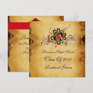 STUDENTEN PARCHMENT RED VAX SEAL MONOGRAM INBJUDNINGAR