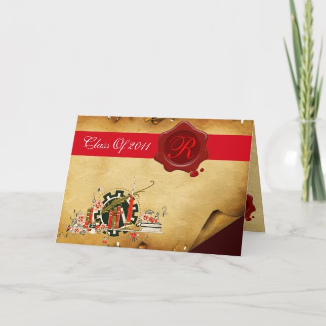 STUDENTEN PARCHMENT RED VAX SEAL MONOGRAM MEDDELANDE (Framsida)