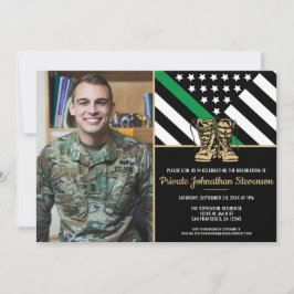 Studenten patriotiskt foto för militär grundutbild inbjudningar