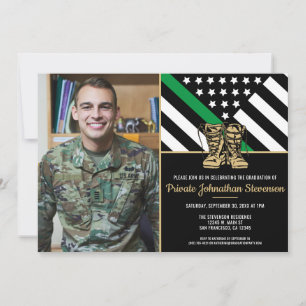 Studenten patriotiskt foto för militär grundutbild inbjudningar