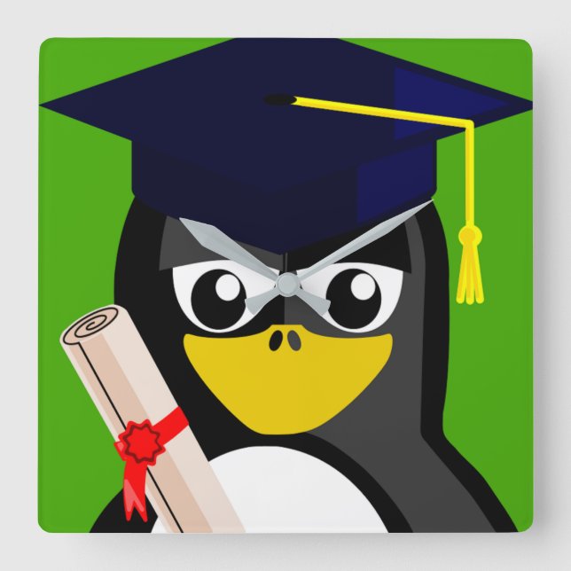 STUDENTEN PENGUIN FYRKANTIG KLOCKA (Framsida)