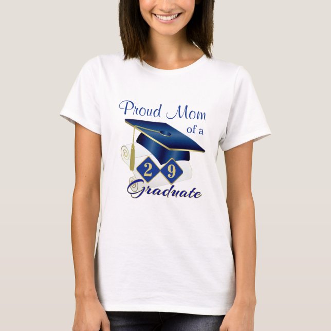 Studenten Personlig Blue & Guld T Shirt (Framsida)
