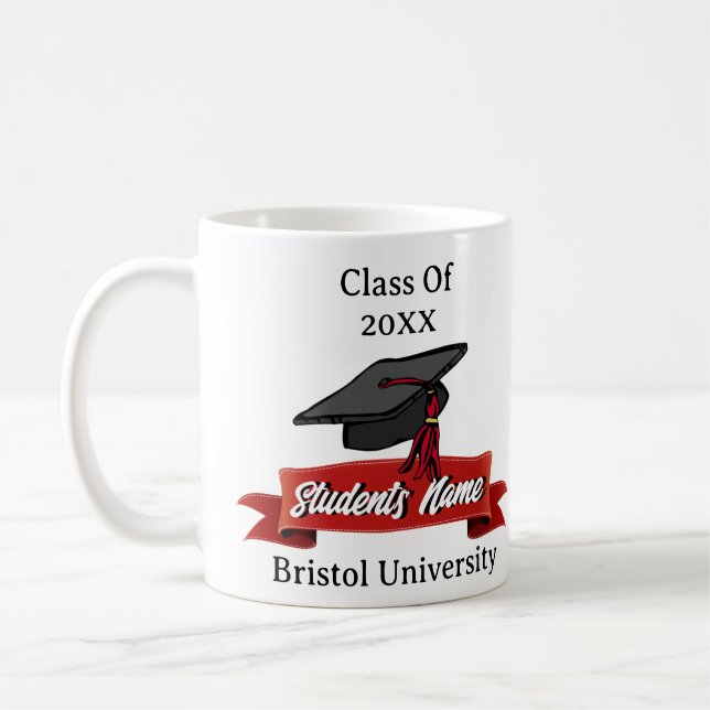 Studenten Personlig Drinkware Maroon och Black Kaffemugg (Vänster)