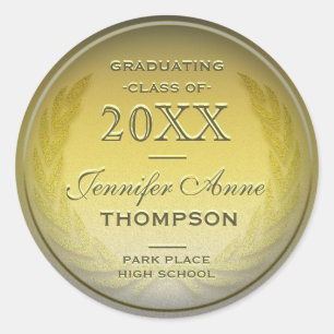 Studenten Personlig Guld Runt Klistermärke