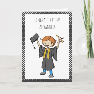 Studenten Personlig Student firar Cute Kort