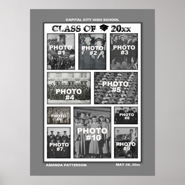 Studenten Photo Collage 10 Bilder Poster (Framsidan)