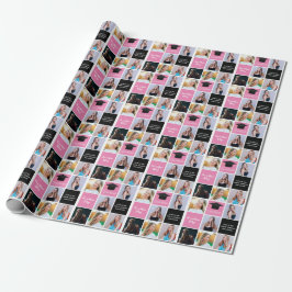 Studenten Photo Collage 2023 Chic Rosa Anpassnings Presentpapper