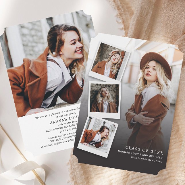 Studenten Photo Collage 2025 Meddelande (Graduation 2025 Photo Collage Grad Announcement)