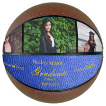 Studenten Photo Collage Blue Leather Basketball
