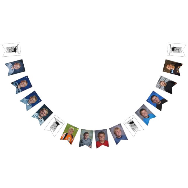 Studenten Photo Collage CLASS of Black Silver Vimplar (Alla)