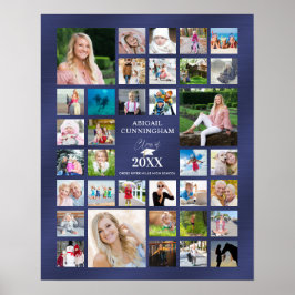 Studenten Photo Collage CLASS of Navy Blue Poster