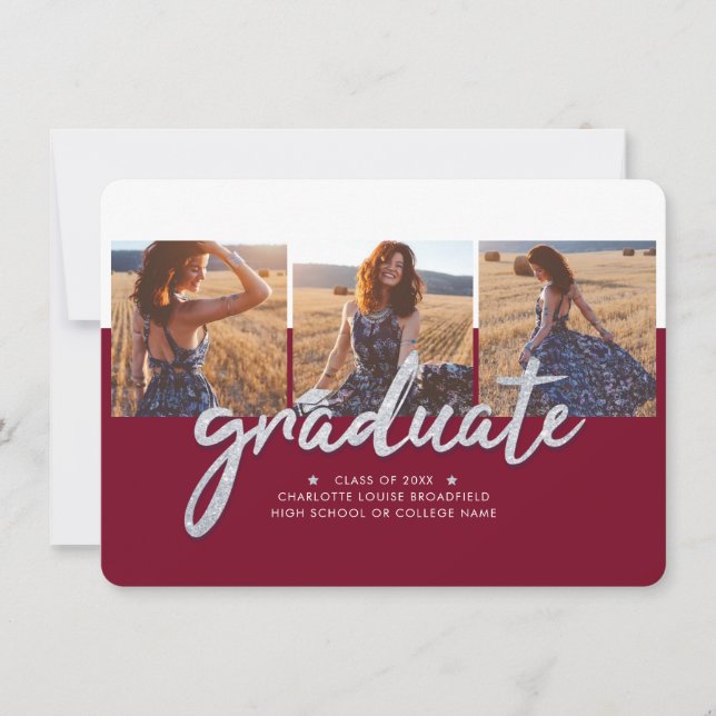 Studenten Photo Collage Grad 2025 Meddelande (Framsida)