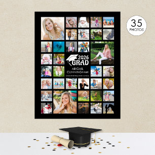 Studenten Photo Collage GRAD Commemorative Black Poster
