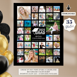 Studenten Photo Collage GRAD Commemorative Black Poster