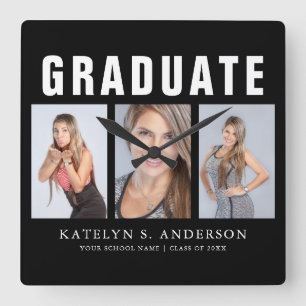 Studenten Photo Collage Grattiss Square Wa Fyrkantig Klocka