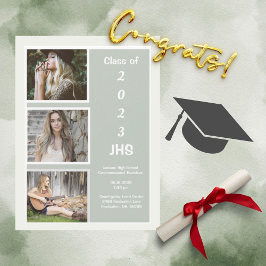 Studenten Photo Collage Grönt Namn Studenten Meddelande