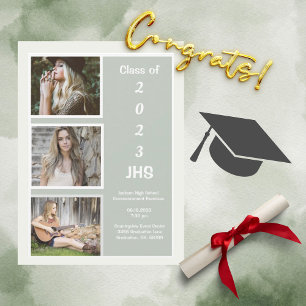 Studenten Photo Collage Grönt Namn Studenten Meddelande