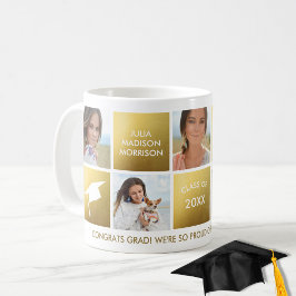 Studenten Photo Collage Guld klass 20XX Anpassning Kaffemugg