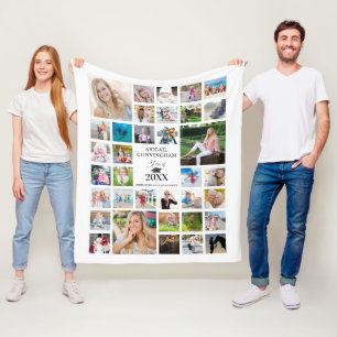 Studenten Photo Collage Script CLASS of White Fleecefilt