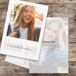 Studenten Photo Elegant Script-Anpassningsbar Tack Kort