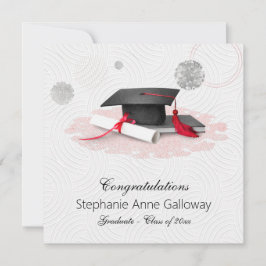 Studenten Photo Graphic Mortar Board White Swirls Meddelande