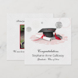 Studenten Photo Graphic Mortar Board White Swirls Meddelande