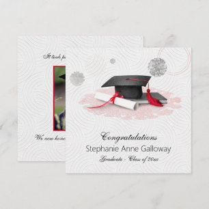Studenten Photo Graphic Mortar Board White Swirls Meddelande