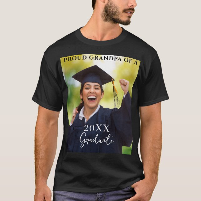 Studenten Photo Proud Grandpa T-Shirt (Framsida)