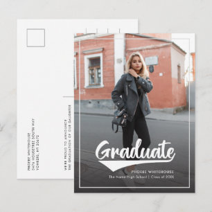 Studenten Photo Script 2025 Grad Meddelande Vykort