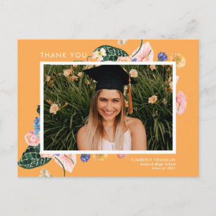 Studenten Photo Tack, färglös sommar-Blommigt Vykort