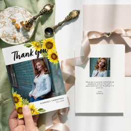 Studenten Photo Tack för solroskript Kort